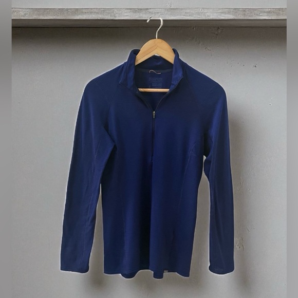 Patagonia Women’s Quarter Zip Blue Capilene Base LayerTextured Pullover! Medium! - Picture 1 of 8